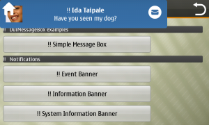 screenshot information banner