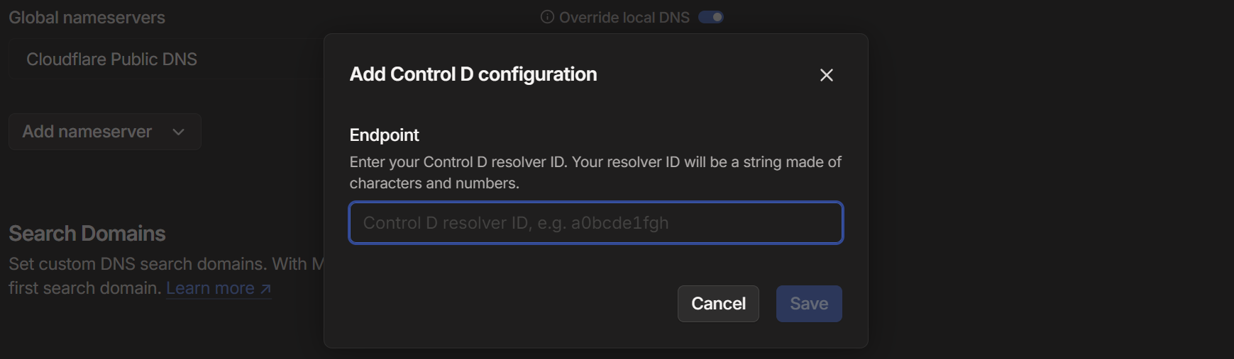 Configure ControlD DNS - screenshot from ControlD docs