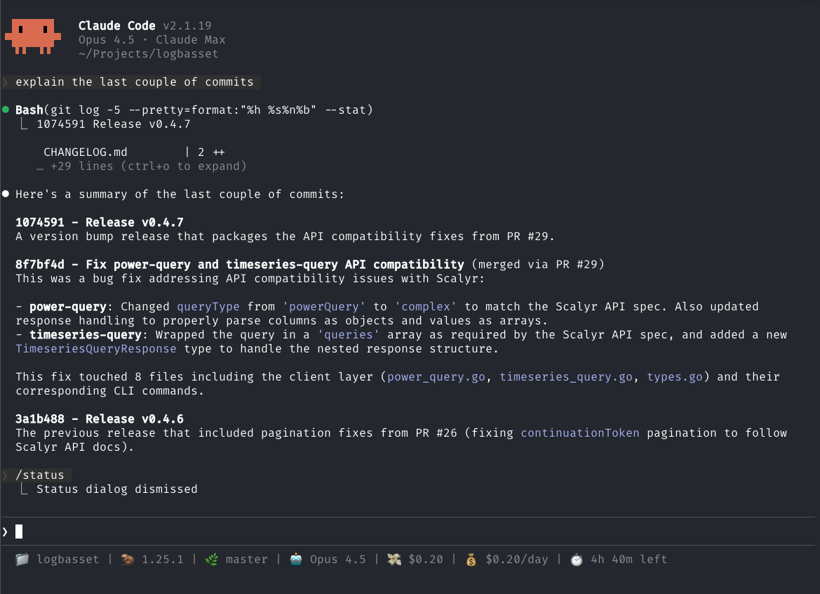 Claude Code terminal running through VibeTunnel